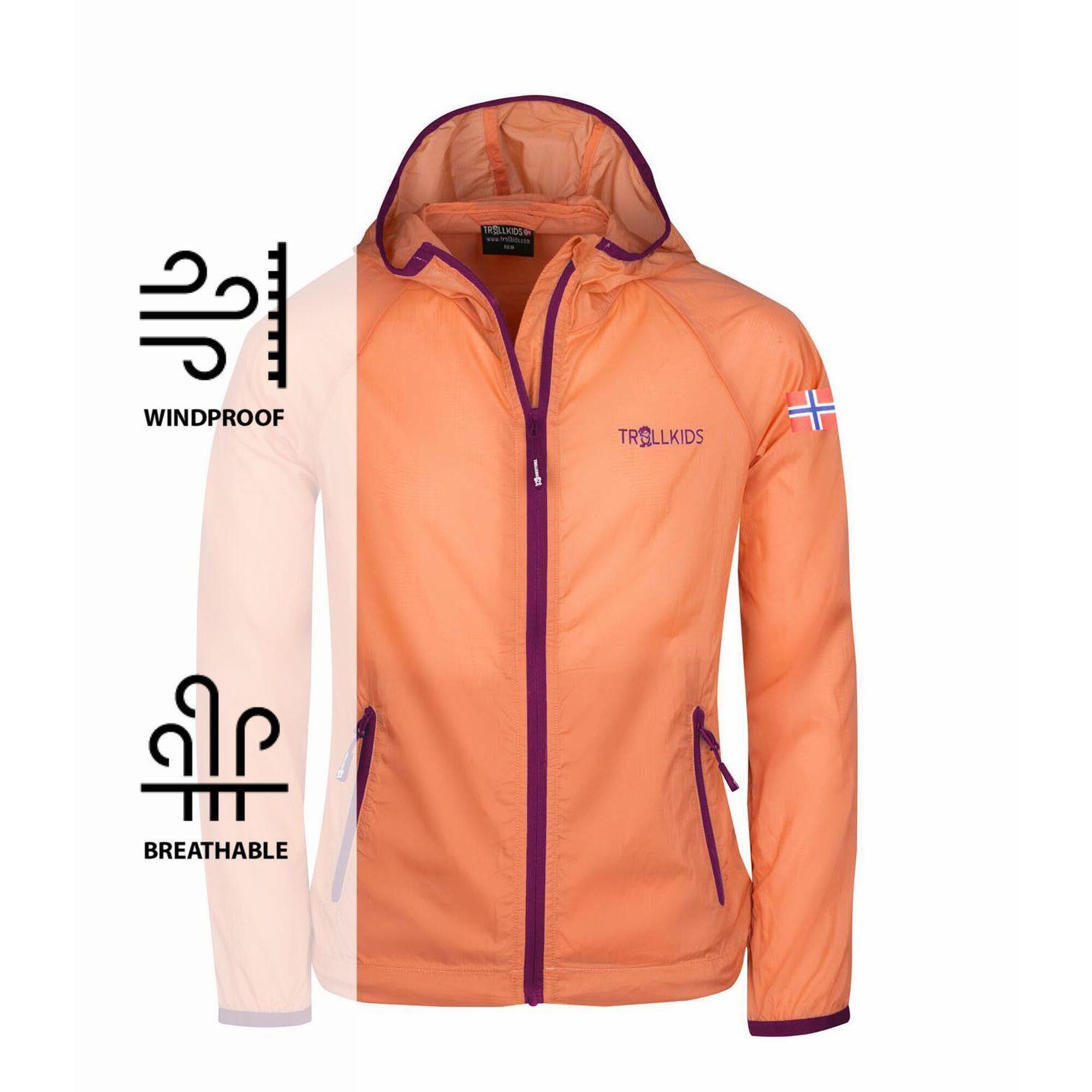 Fjell children's functional peach/blackberry jacket