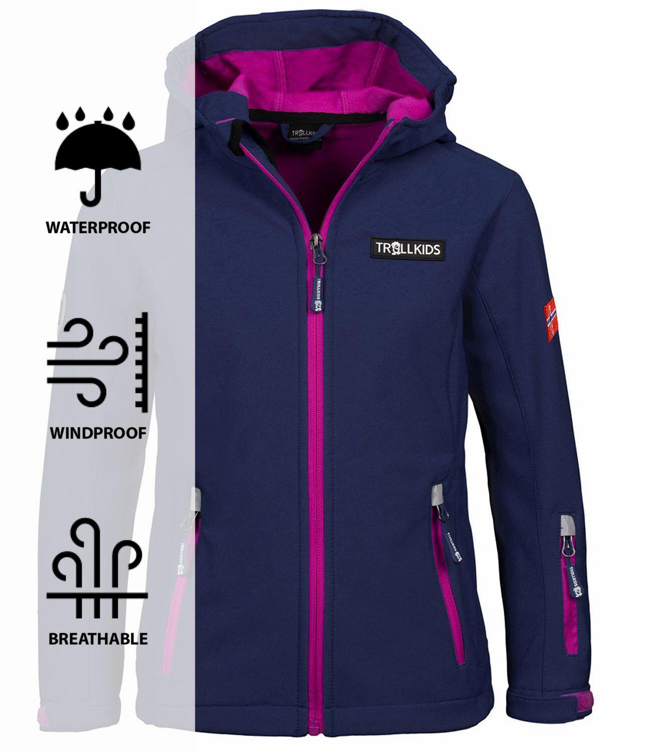 Kinder Softshelljacke Oslofjord Marineblau/Magenta 3/3