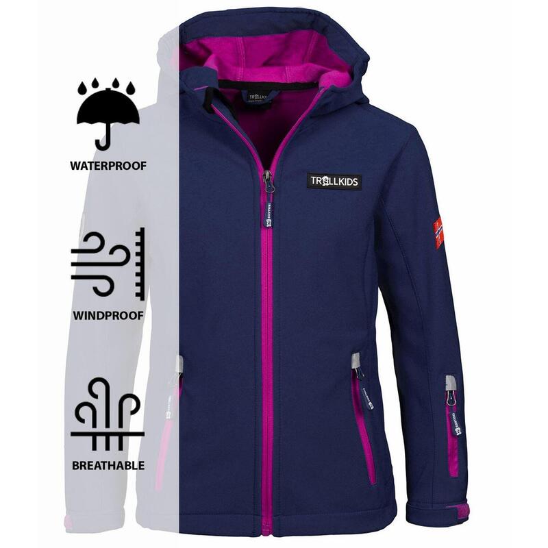 Kinder Softshelljacke Oslofjord Marineblau/Magenta