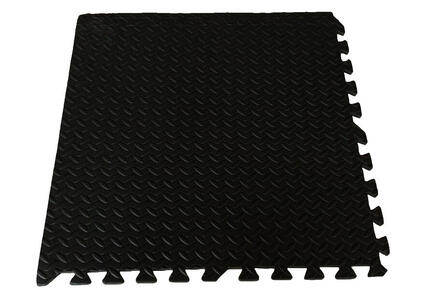 Puzzelmat Vloermat Fitness 100x100x4cm Zwart-Blauw