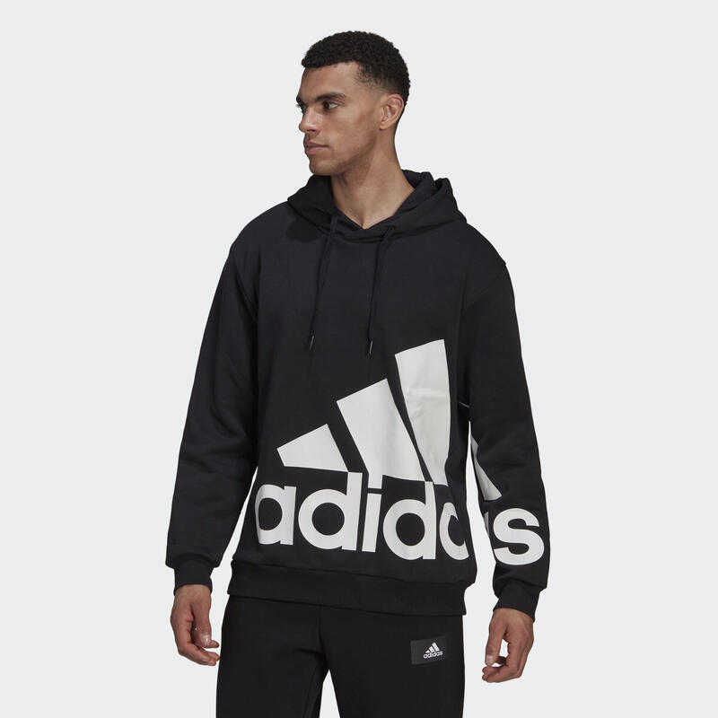 ADIDAS Essentials óriás logós fleece kapucnis pulóver