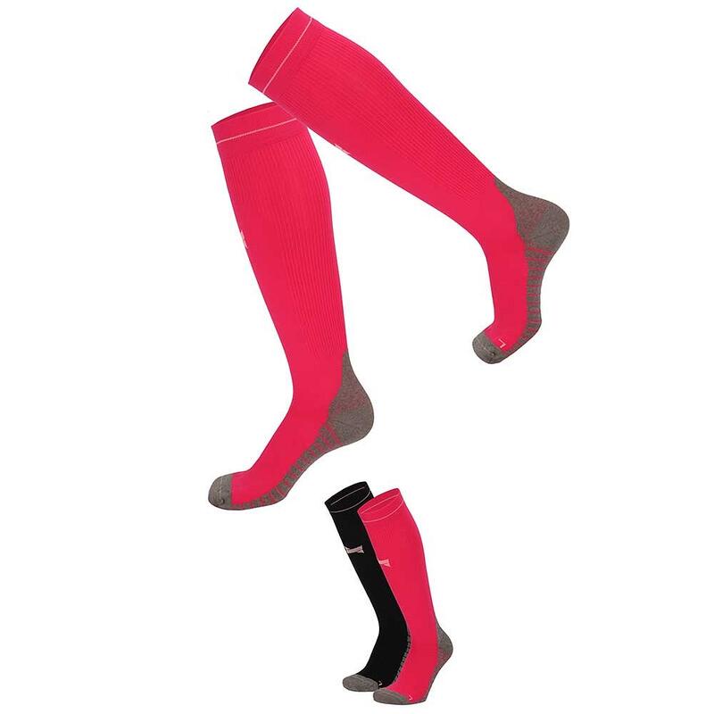 Xtreme Chaussettes de compression de course à pied 2 paires Multicolore Rose