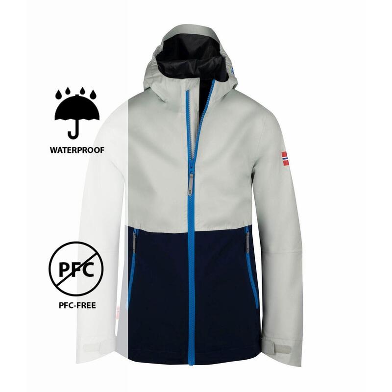 Kinder Regenjacke Haugesund Wolkengrau/Marineblau