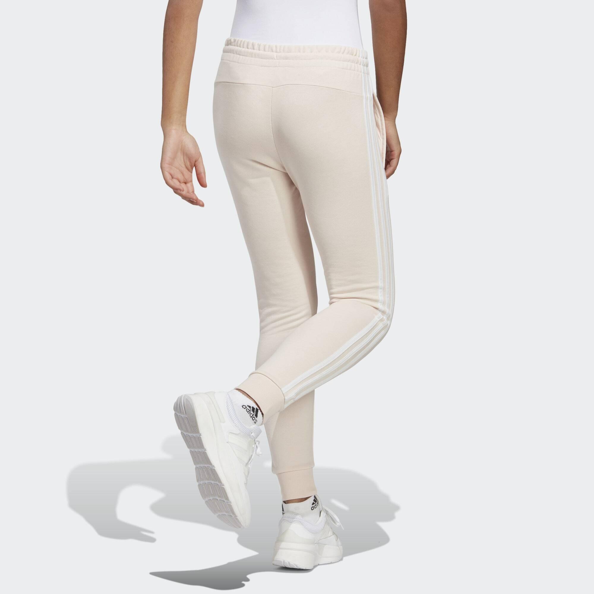 Calças Desportivas Adidas Essentials 3 Stripes Bege 4/5