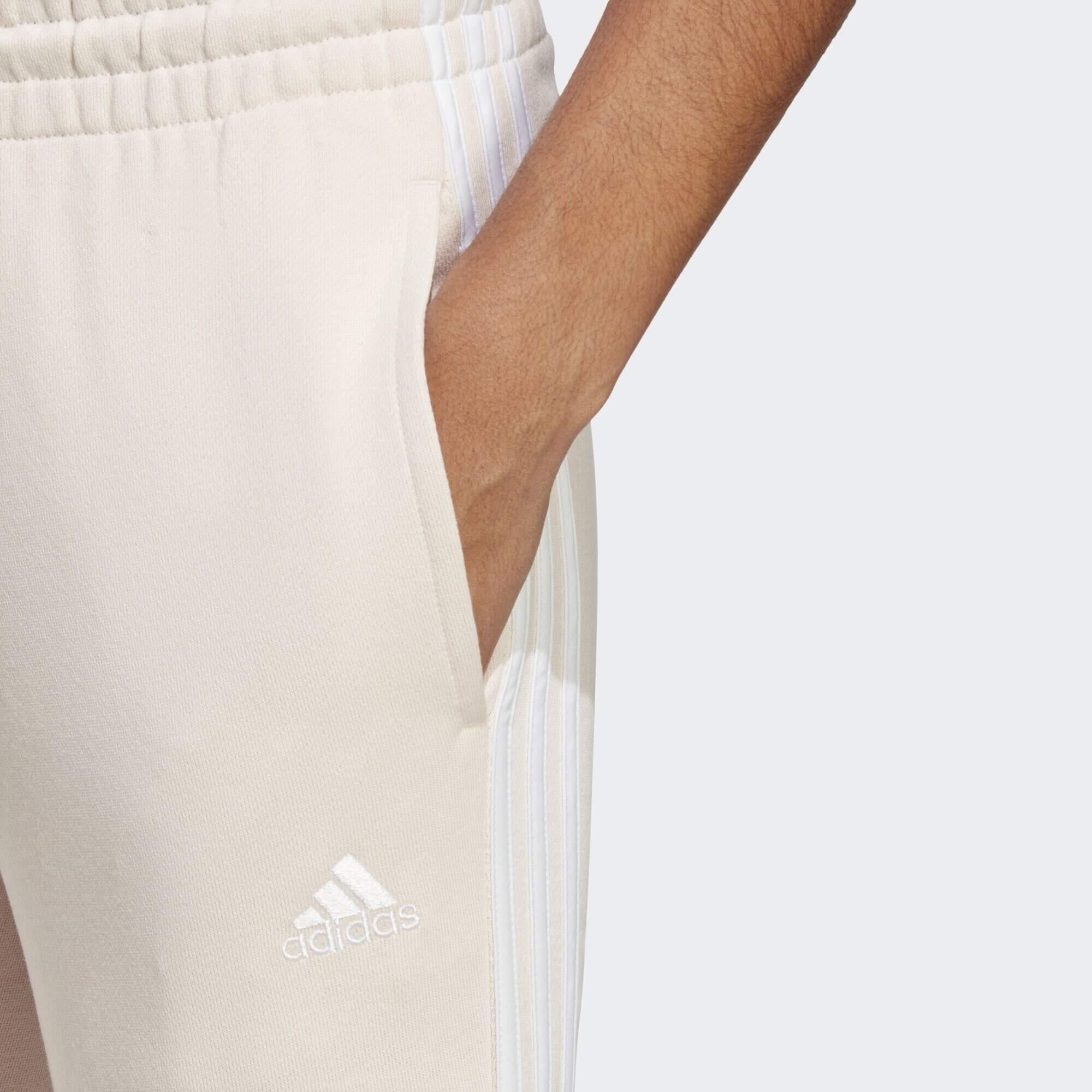 Calças Desportivas Adidas Essentials 3 Stripes Bege 5/5