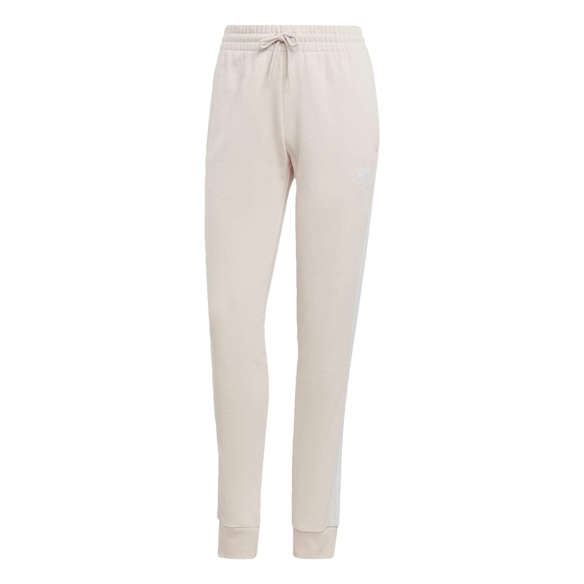 Calças Desportivas Adidas Essentials 3 Stripes Bege 3/5