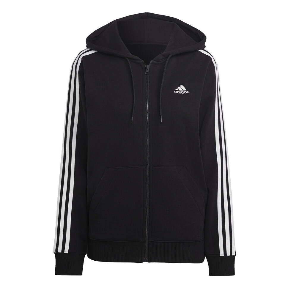 Essentials 3-Stripes French Terry Regular Full-Zip Hoodie