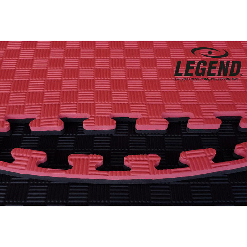 Legend Puzzelmat Sportvloer | 100 x 100 x 2 cm | Rood / Zwart