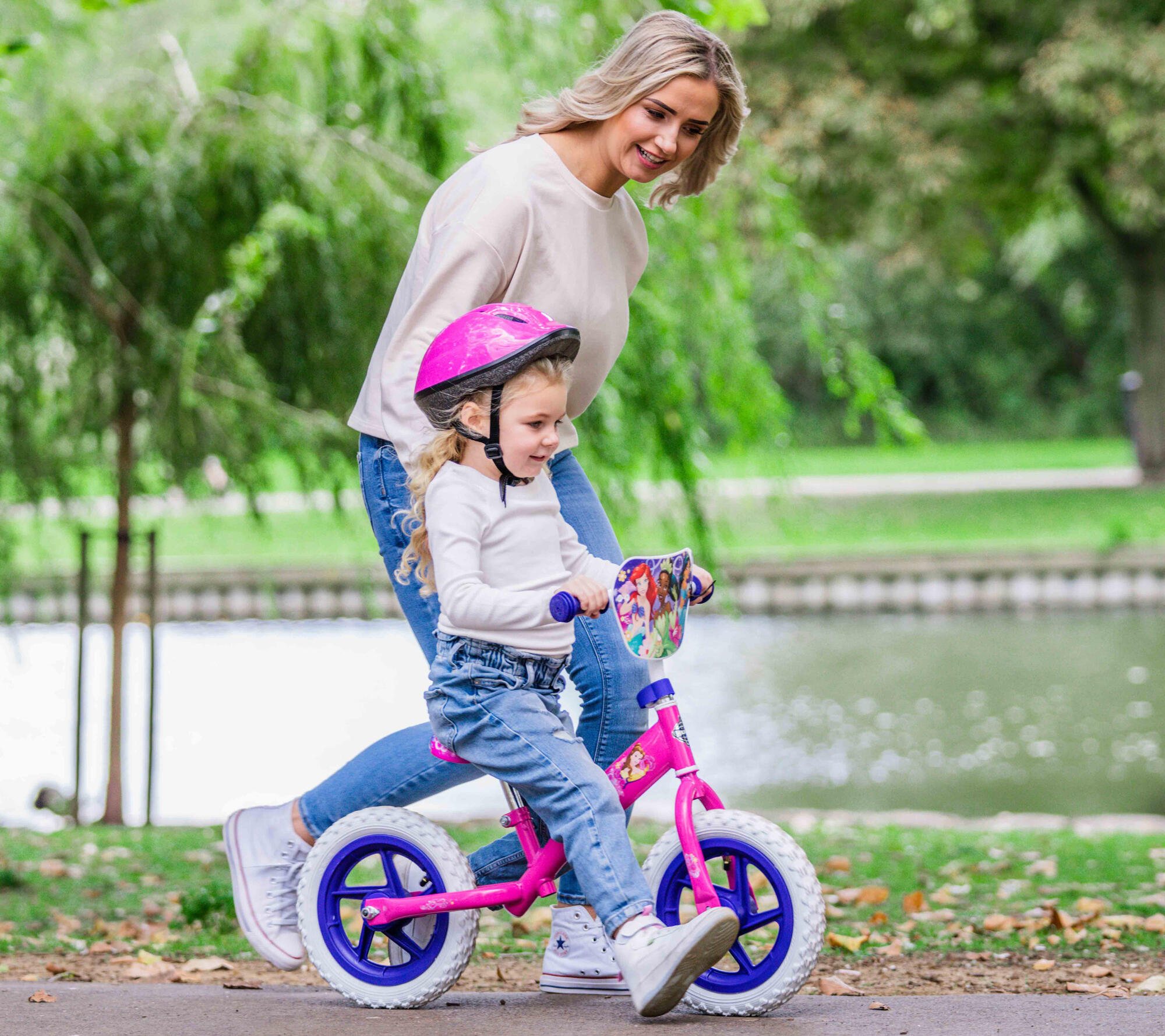 Huffy Disney Princess Balance Bike Pink 12 Inch Pink Toddler Bike For Girls 5/6
