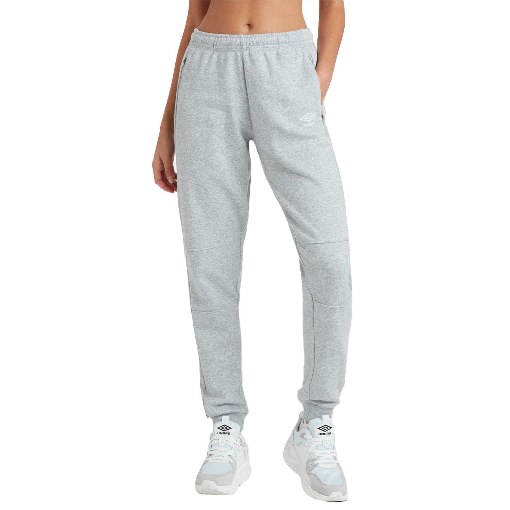 Womens/Ladies Club Leisure Jogging Bottoms (Grey Marl/White) 3/4