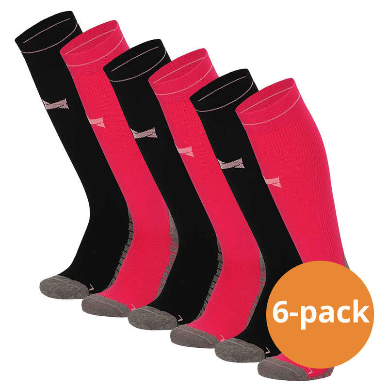 Xtreme calcetines de compresión running 6-pack multi Rosa