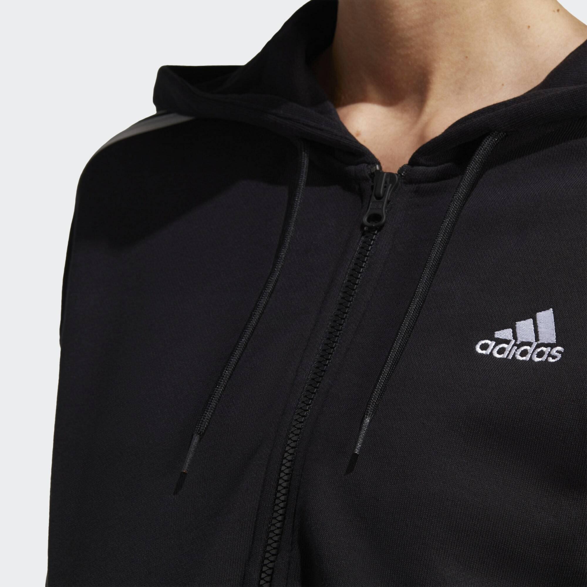 Essentials 3-Stripes French Terry Bomber Full-Zip Hoodie 4/5