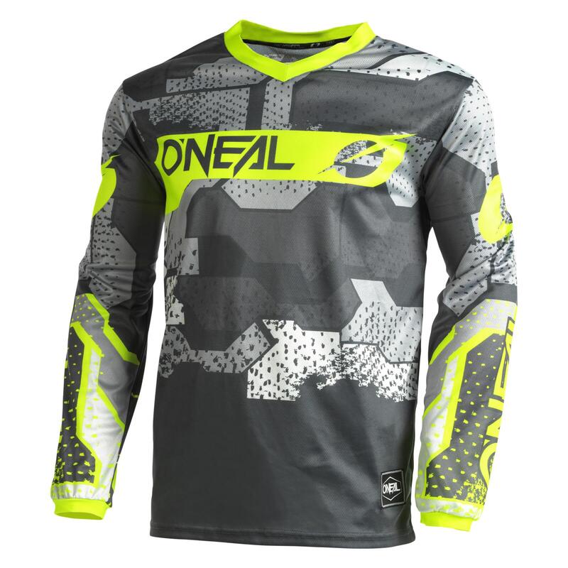 Dziecięcy Jersey MTB O'neal CAMO V.22 gray/neon yellow