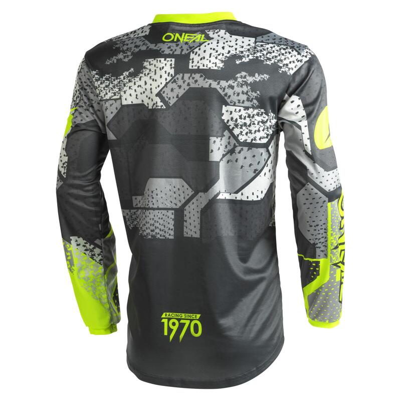 Dziecięcy Jersey MTB O'neal CAMO V.22 gray/neon yellow