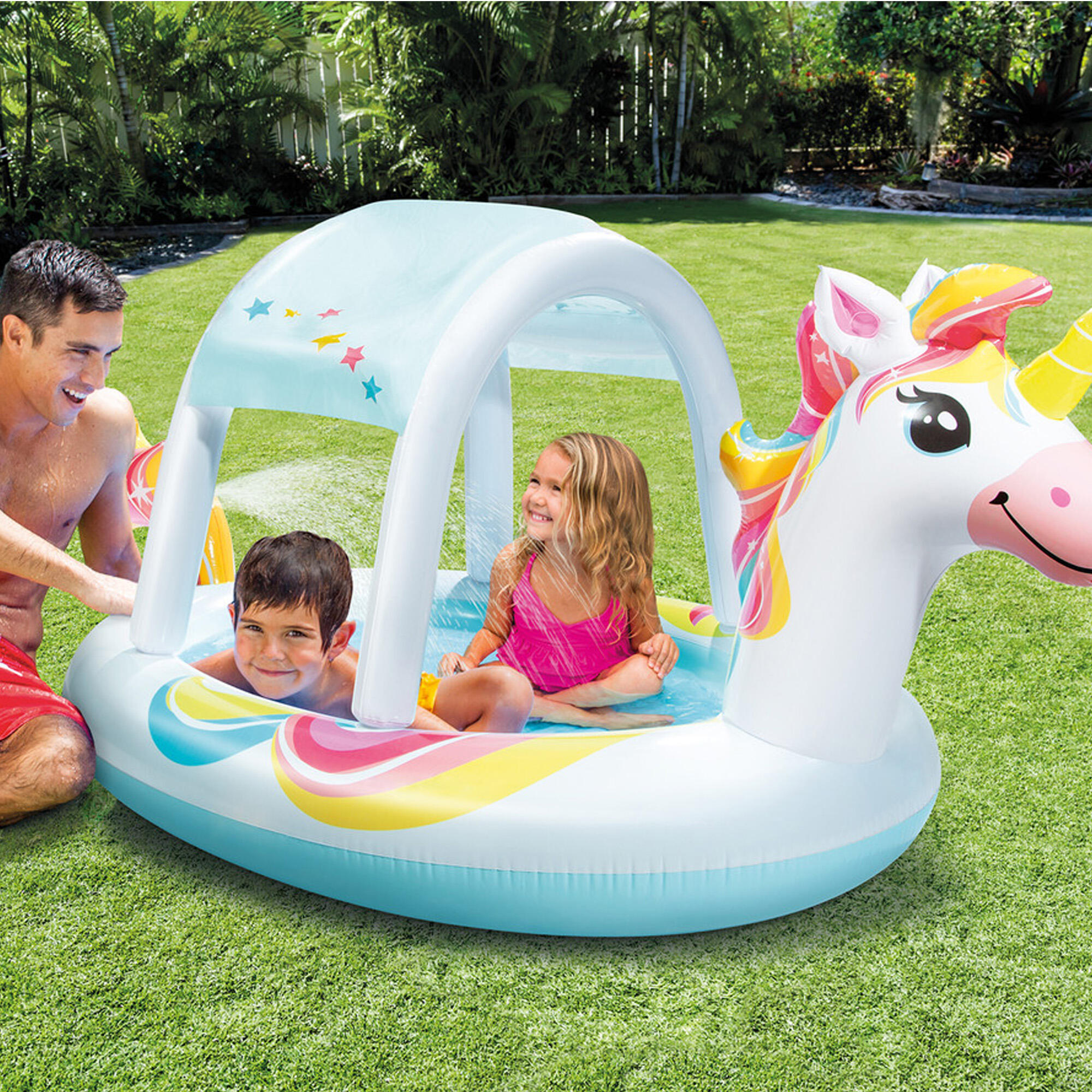 Intex 58435NP - Piscina Unicorno con Spruzzo, 254x132x109 cm 2/4