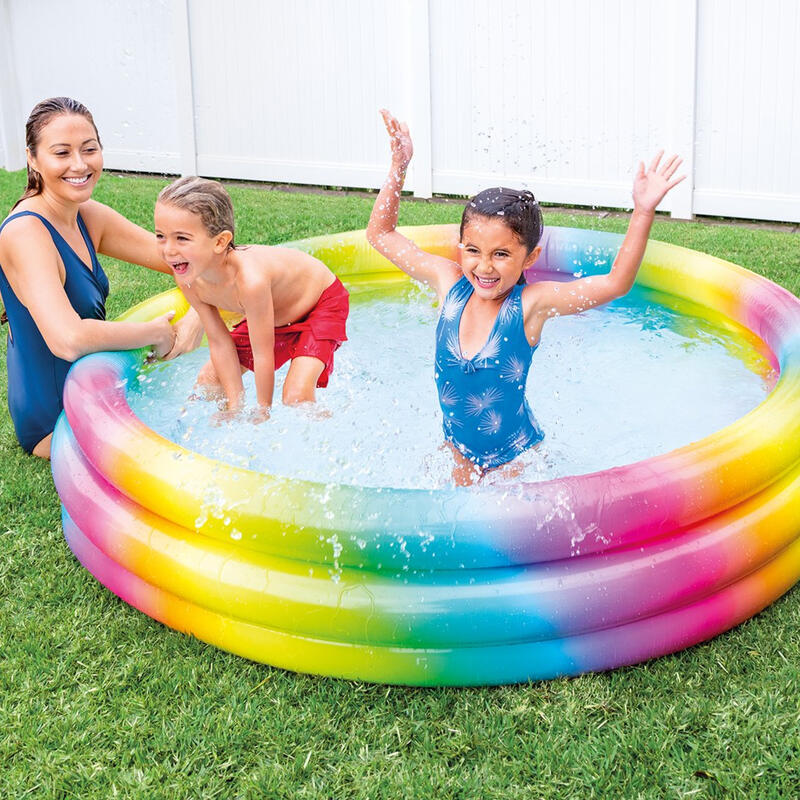 Piscina desmontable hinchable Criança arcoíris Intex 168x38 cm