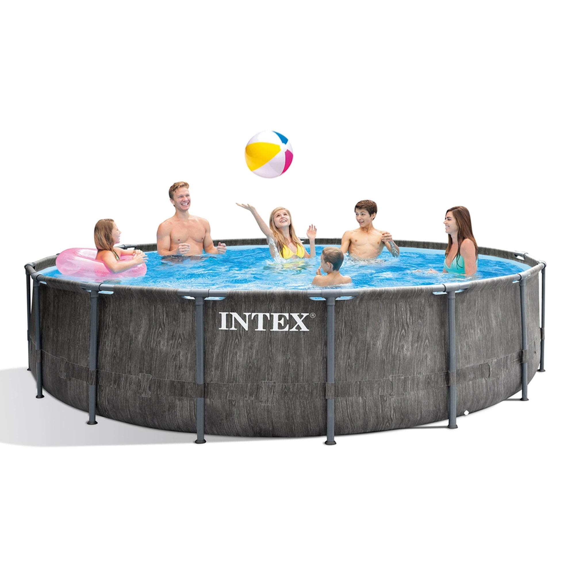 Piscina redonda amovível D457x122 cm cinzento escuro, capacidade 16.805 l 2/7