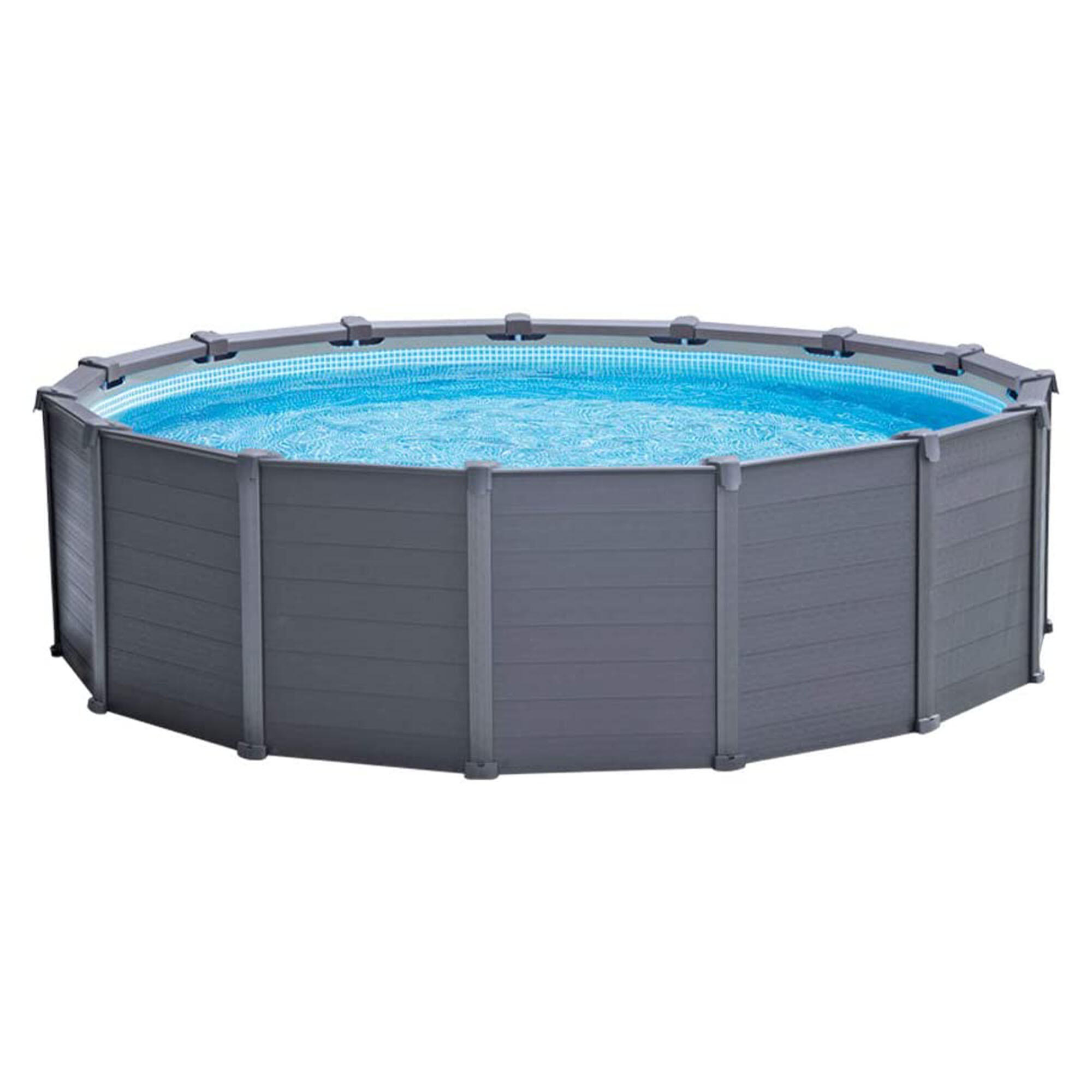 Intex - Piscine Natation - Graphite Ronde - Piscine - Gris - Taille Unique - Decathlon