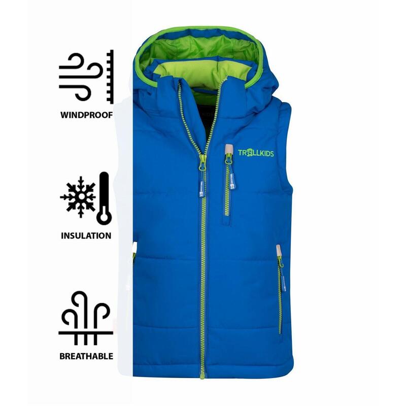 Gilet fonctionnel pour enfants Narvik XT Bleu moyen/Vert