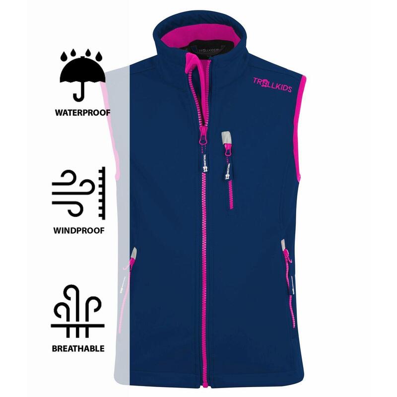 Gilet enfant Trollfjord Imperméable Bleu marine / Magenta