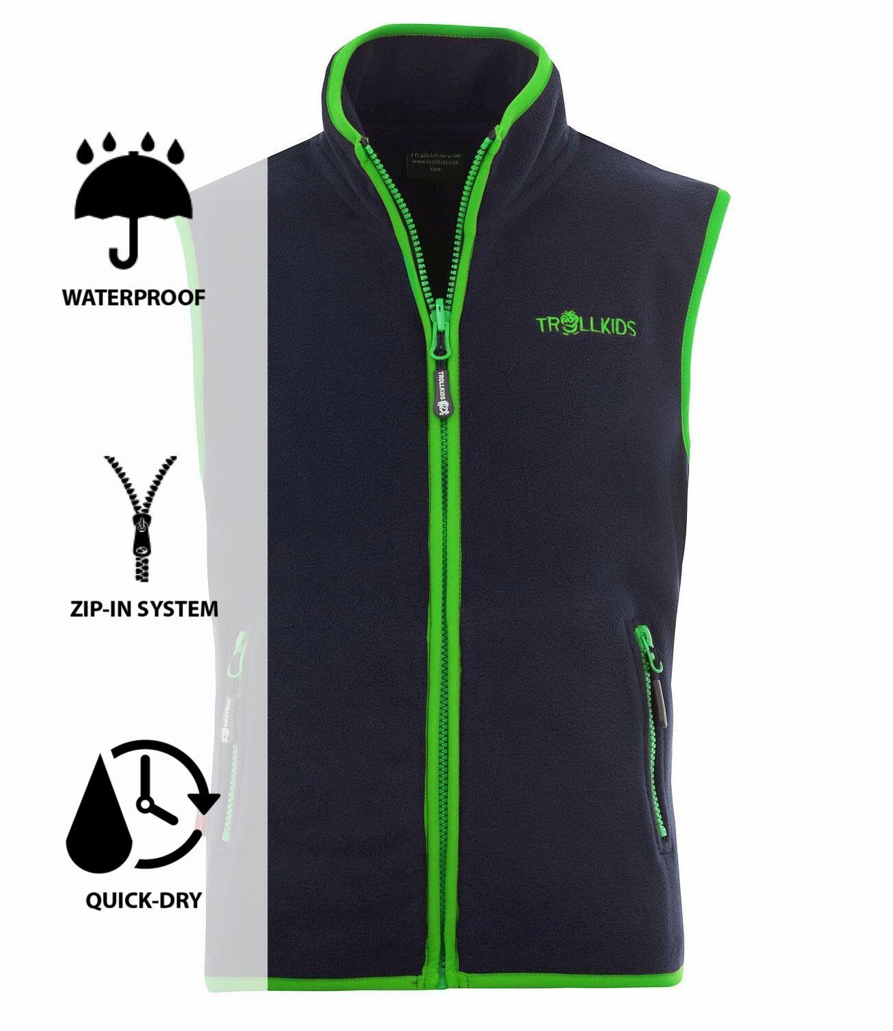 Gilet polaire enfant Arendal bleu marine / vert vipère 3/3
