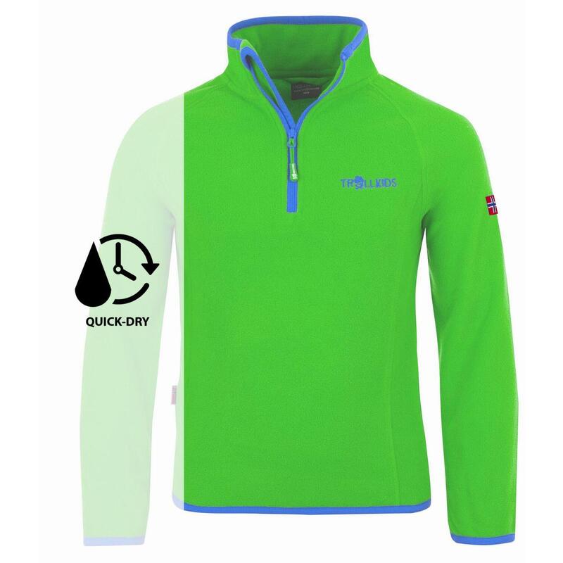 Kinder Fleece-Pullover Nordland Hellgrün / Blau