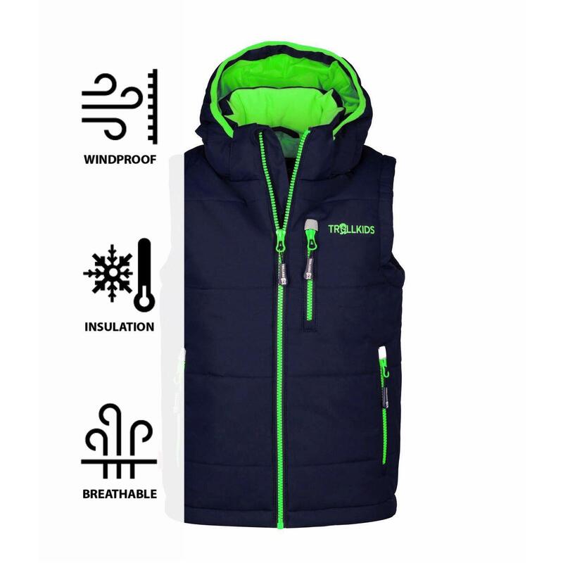 Gilet enfant Narvik XT bleu marine/vert clair