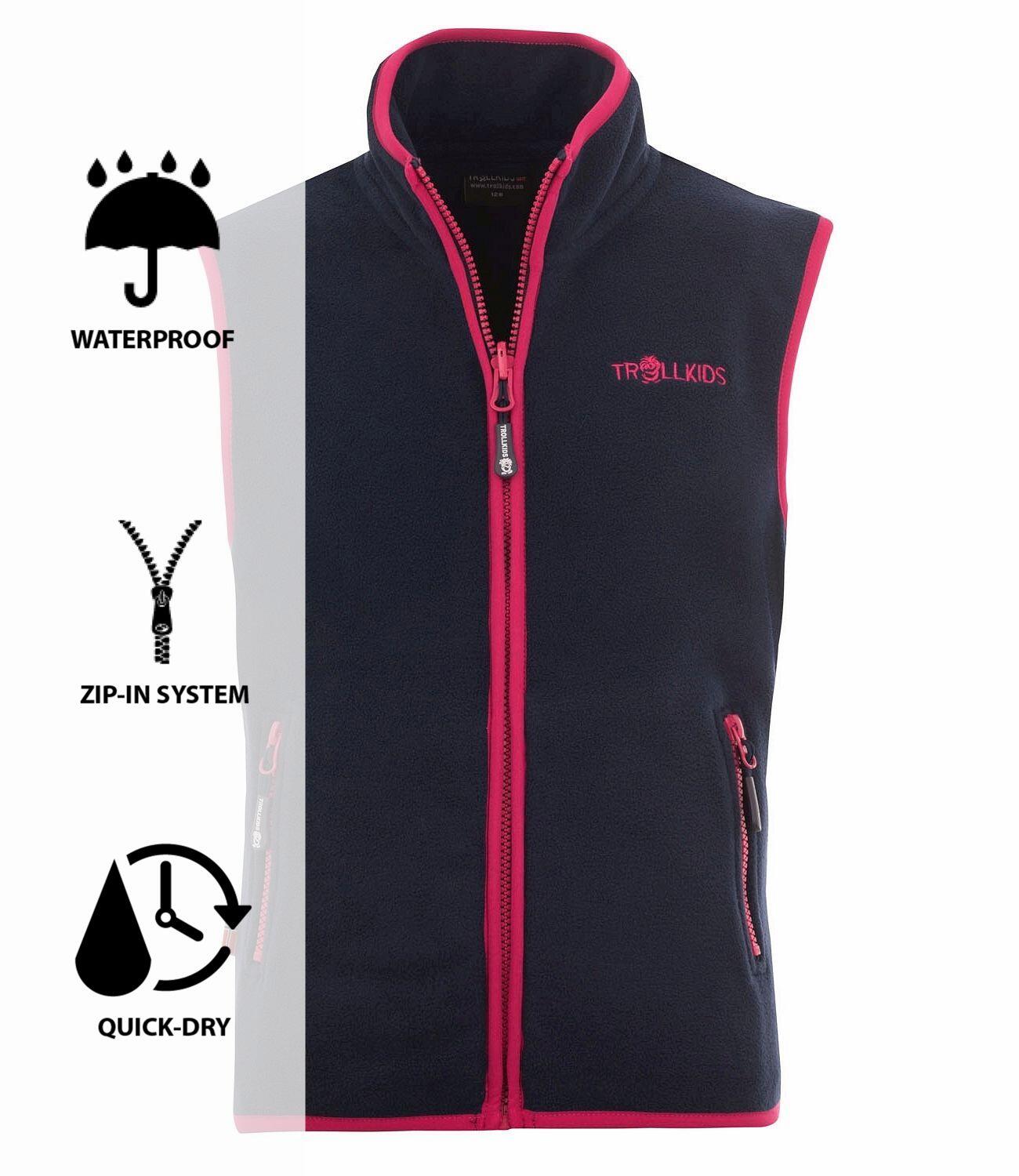 Gilet polaire Arendal pour enfants bleu marine / rose 3/3