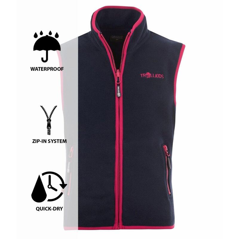 Gilet polaire Arendal pour enfants bleu marine / rose