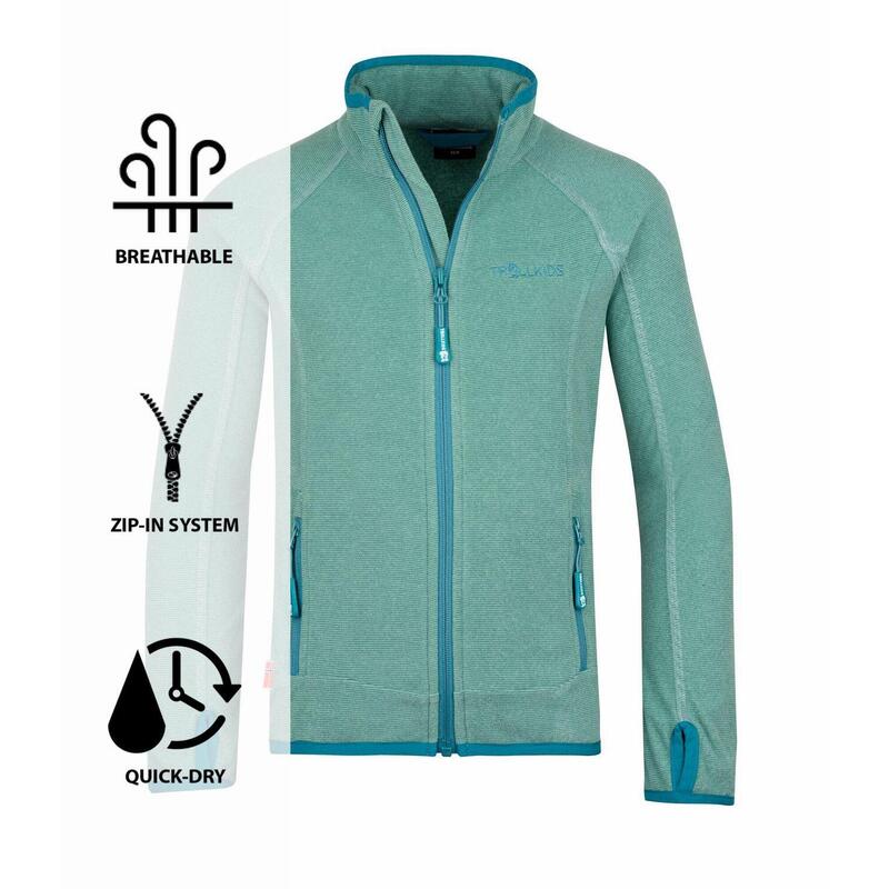 Filles Veste polaire Noresund Vert Glacier/Bleu