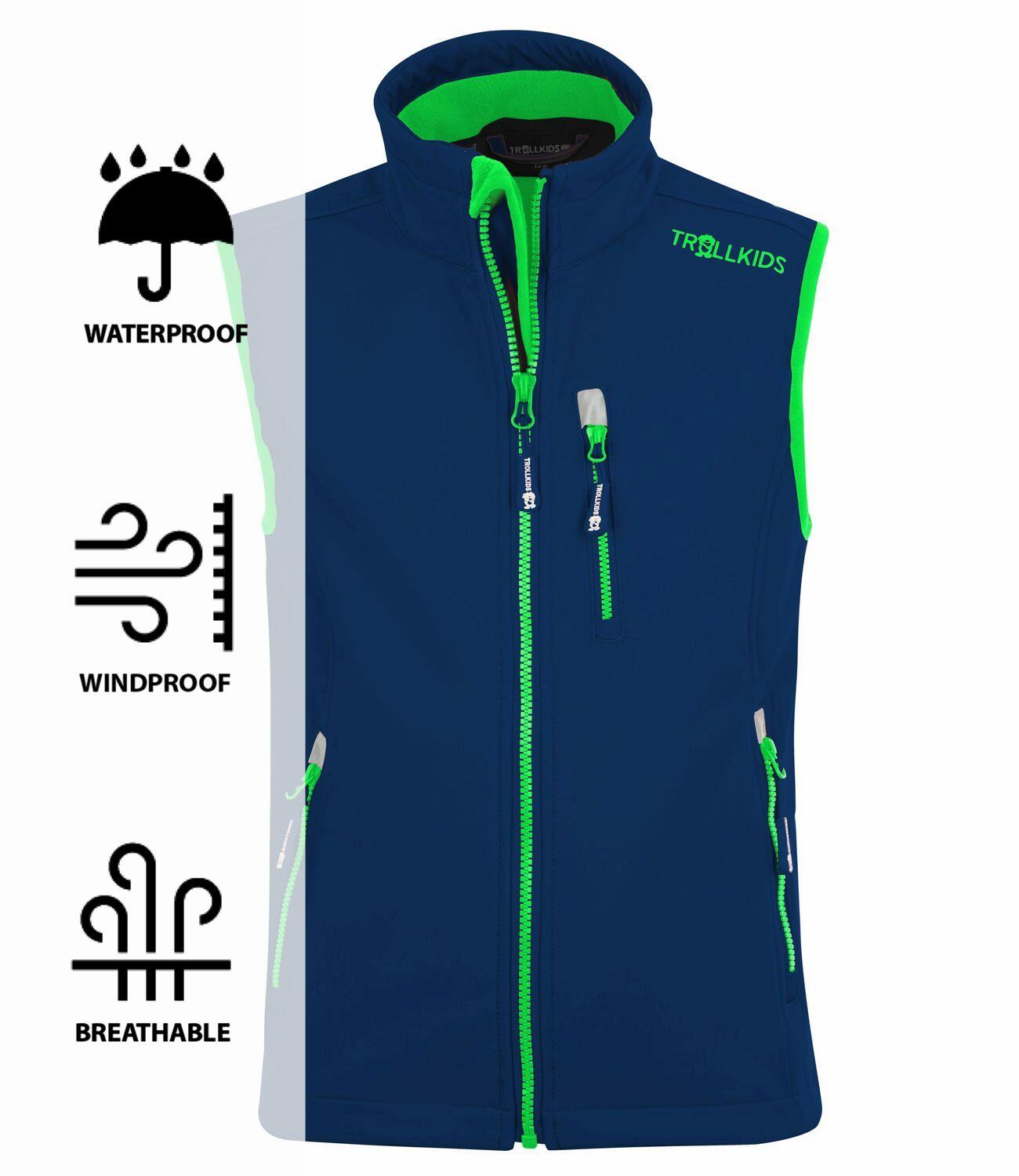 Gilet enfant Trollfjord Imperméable Bleu marine / Vert clair 3/3