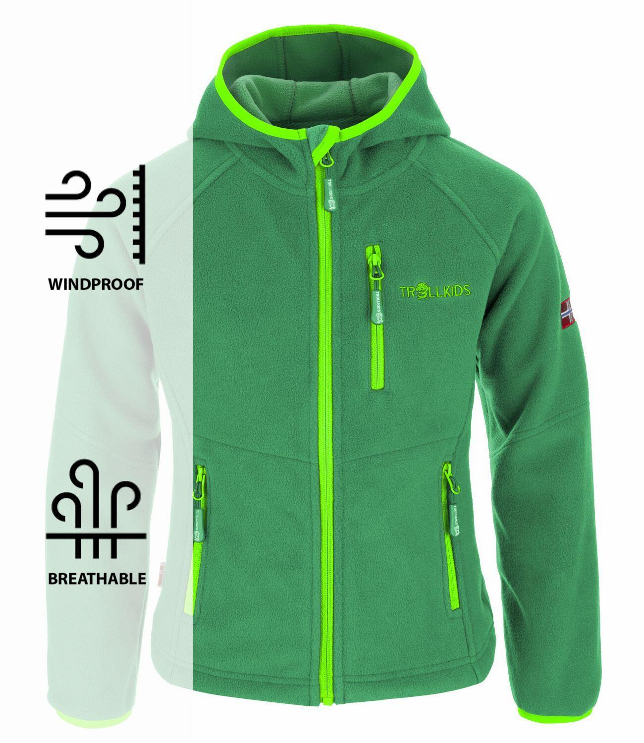 Veste polaire enfants Stavangar coupe-vent vert foncé / vert clair 3/3