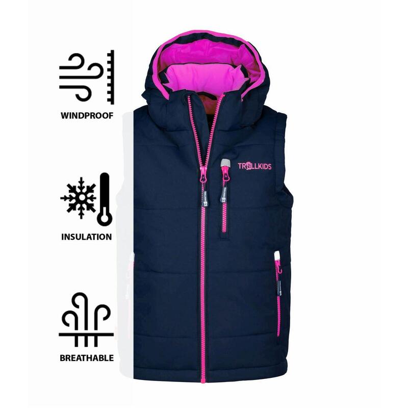 Gilet fonctionnel Narvik XT pour enfants bleu marine/magenta