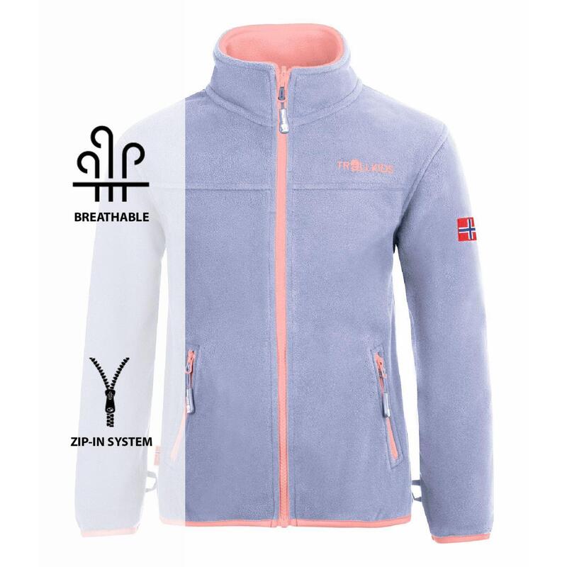 Kinder Fleece Jacke Oppdal XT Lavender/Aprikose