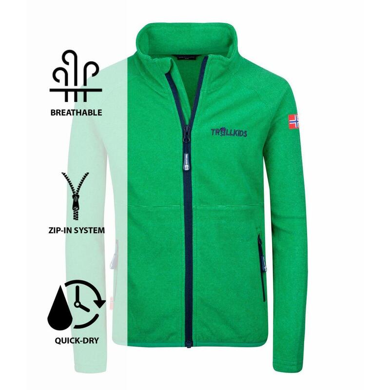 Veste polaire fille Noresund vert poivre/bleu marine