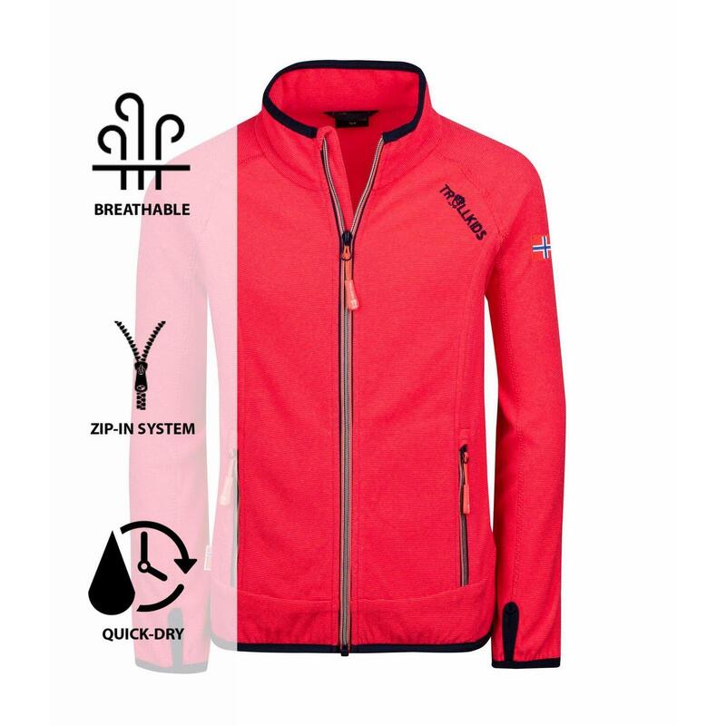 Veste polaire fille Noresund rouge corail