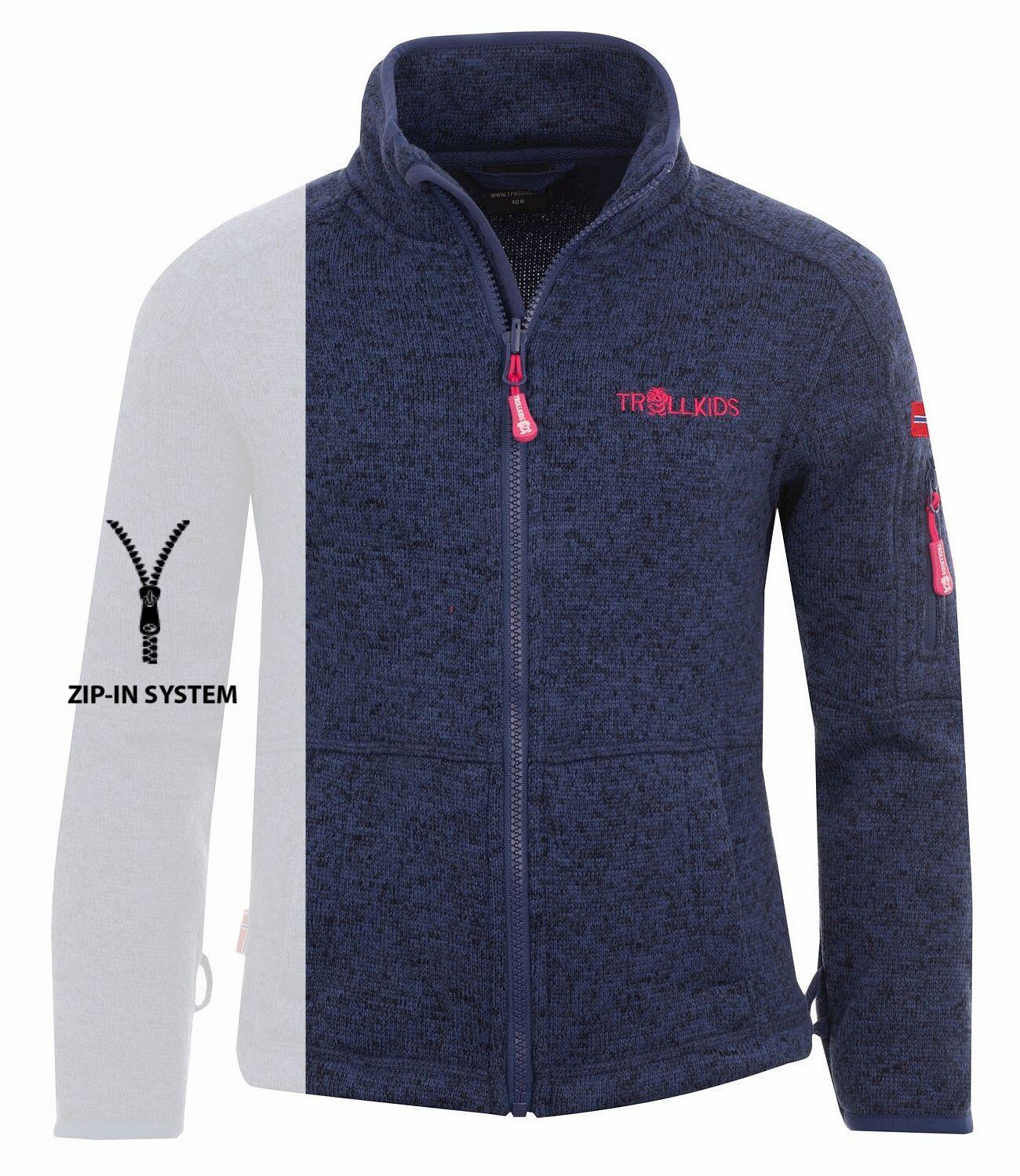 Kinder Fleece-Jacke Jondalen Französisch Blau / Pink 3/3