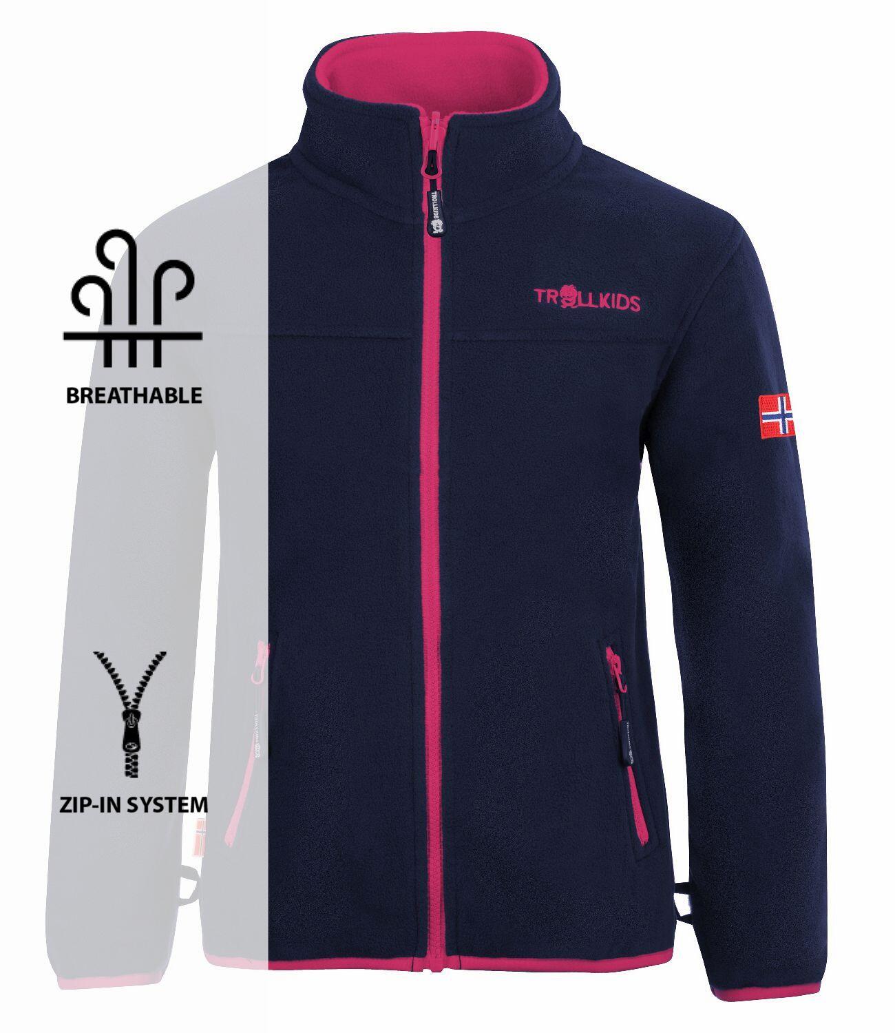 Veste polaire enfant Oppdal XT bleu marine / magenta 3/3