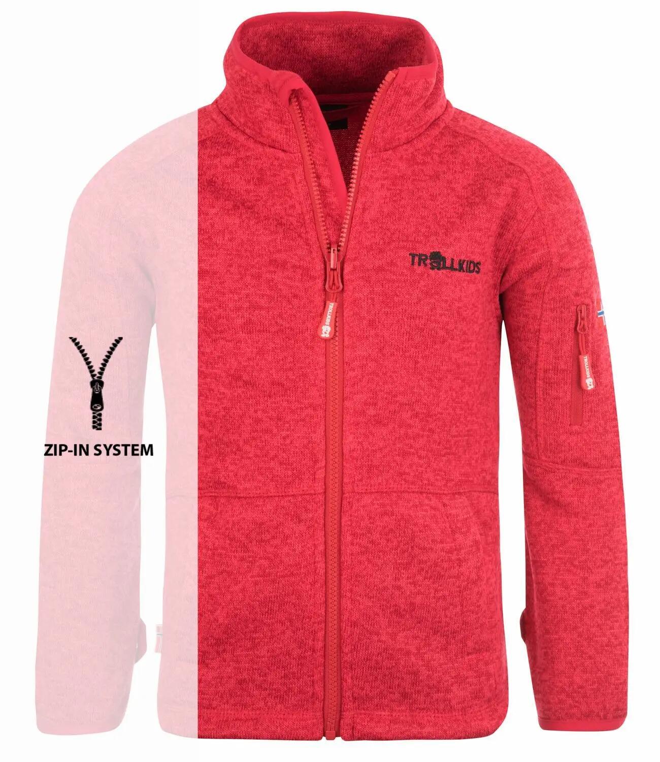 Kinder Fleece-Jacke Jondalen Erdbeerrot 3/3
