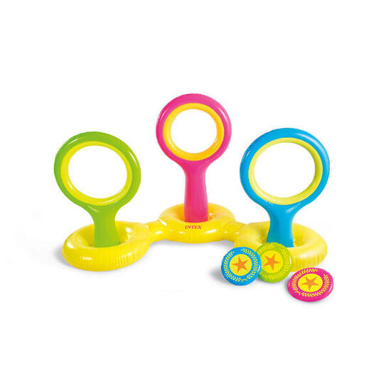 Jeu de lancer de frisbees gonflable avec 3 disques et boîte de rangement