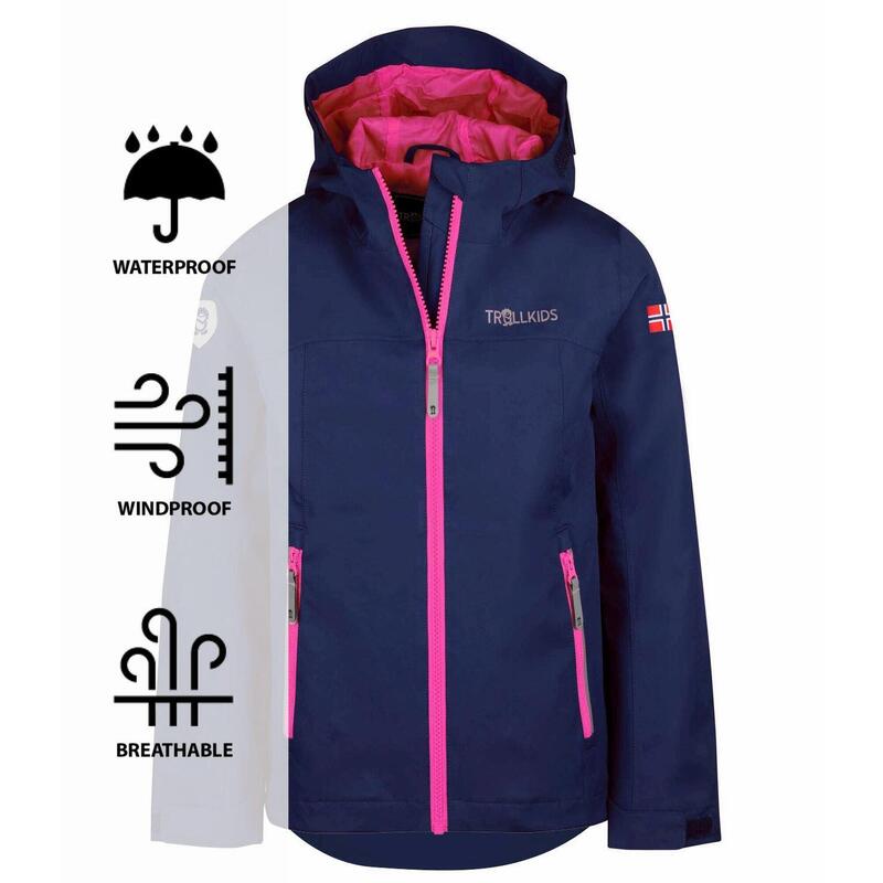 Kinder Fahrradjacke Telemark Marineblau/Magenta