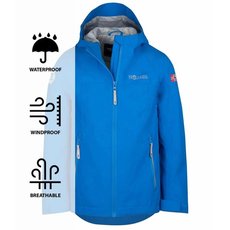 Veste de vélo pour enfants Telemark Bleu vif/gris nuageux