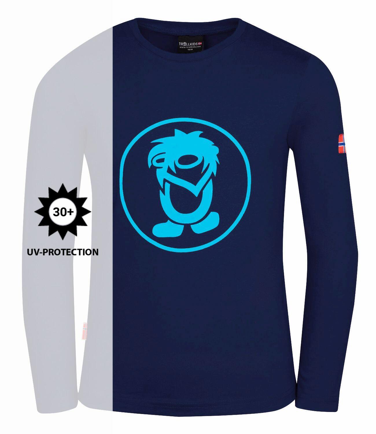 T-shirt long enfant Troll bleu marine/bleu moyen 3/3