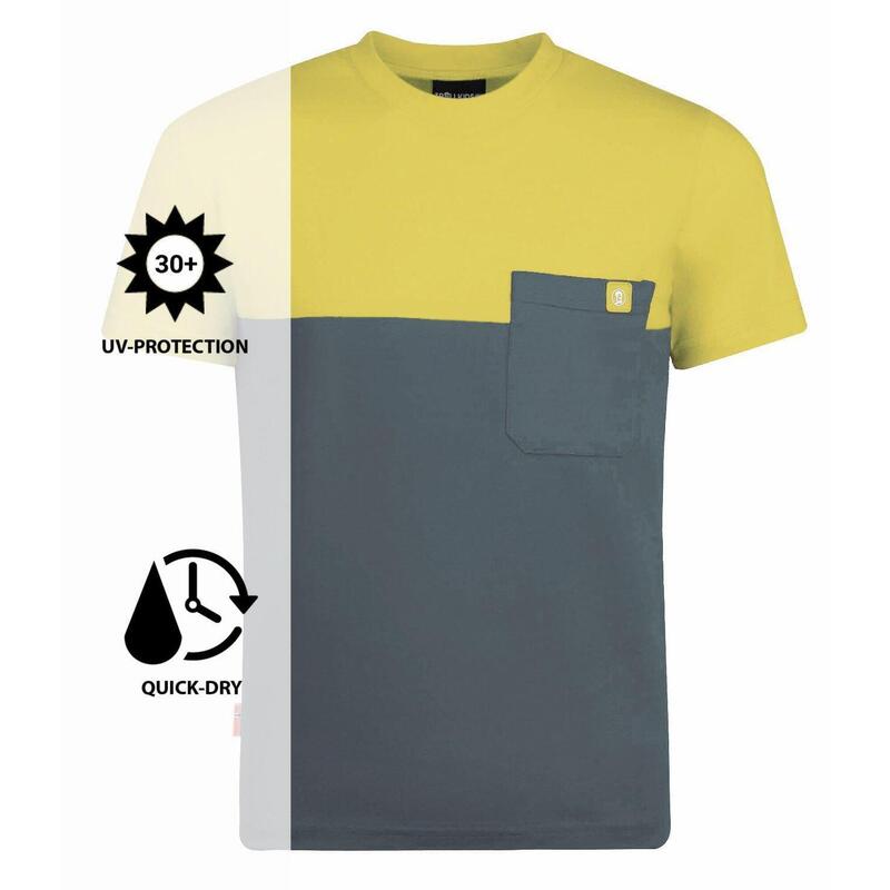 Kinder T-Shirt Bergen Lehmgrün/Gelb