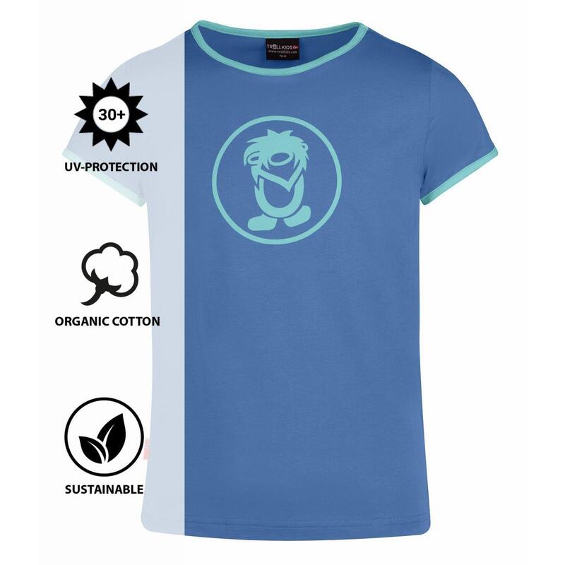 Mädchen T-Shirt Kroksand Mitternachtsblau / Minze dunkel