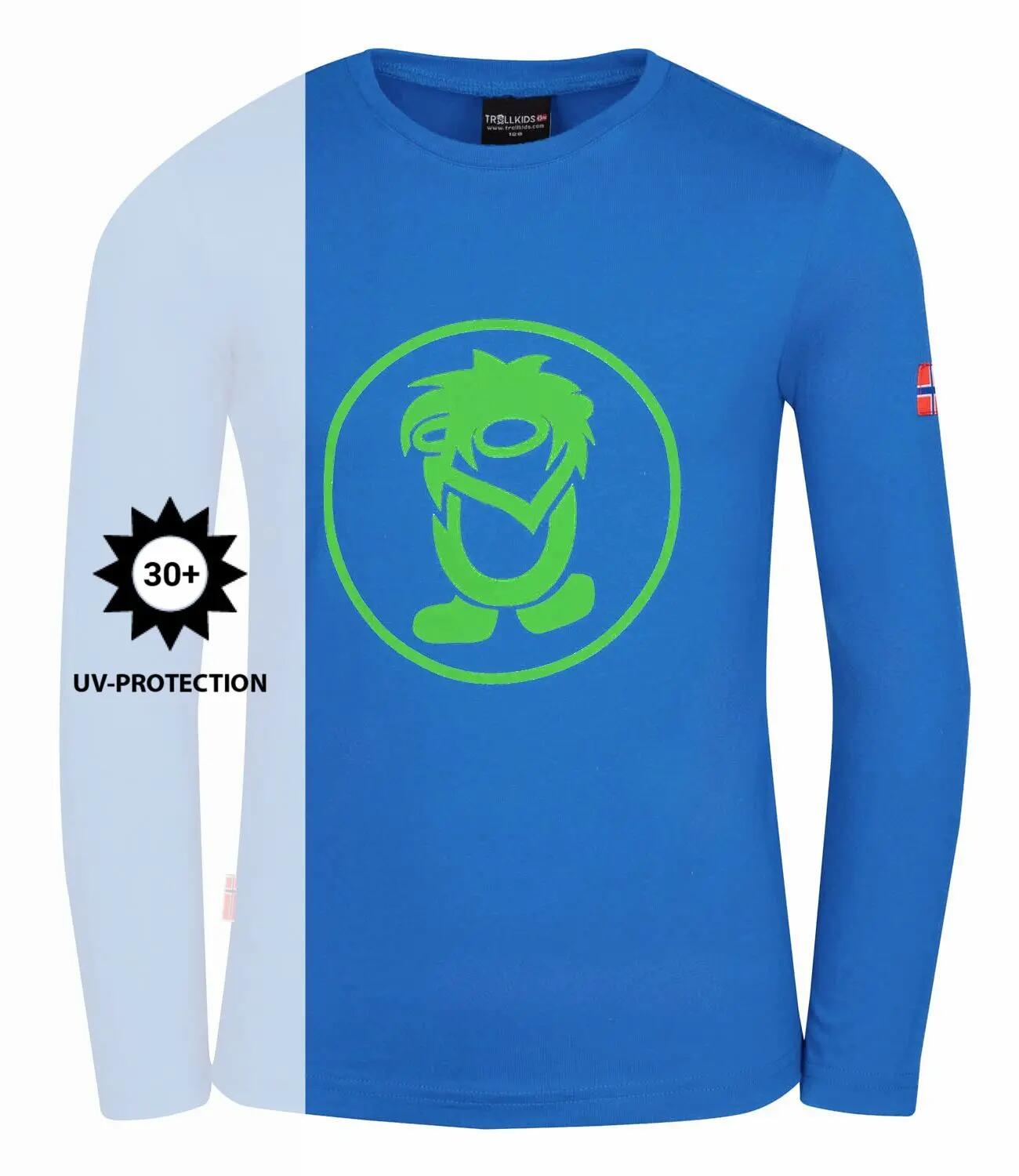 Kinder Longsleeve Troll Mittelblau/Grün 3/3