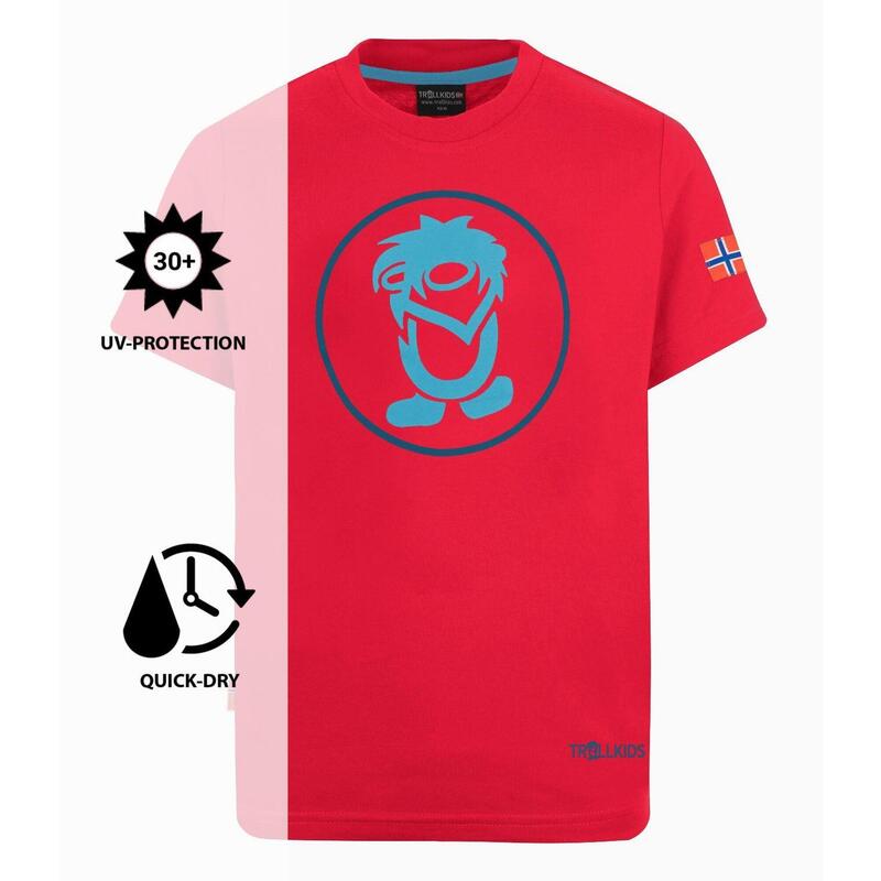 Kinder T-Shirt Troll T Rot/Delphinblau