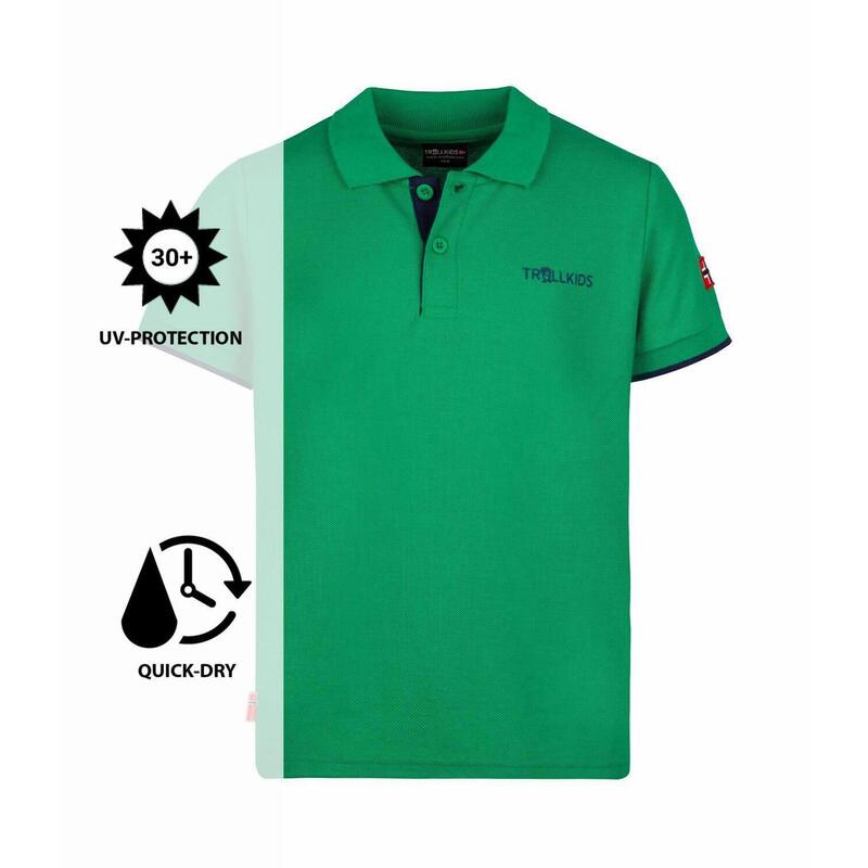 Kinder Poloshirt Bergen XT Pfeffergrün/Marineblau