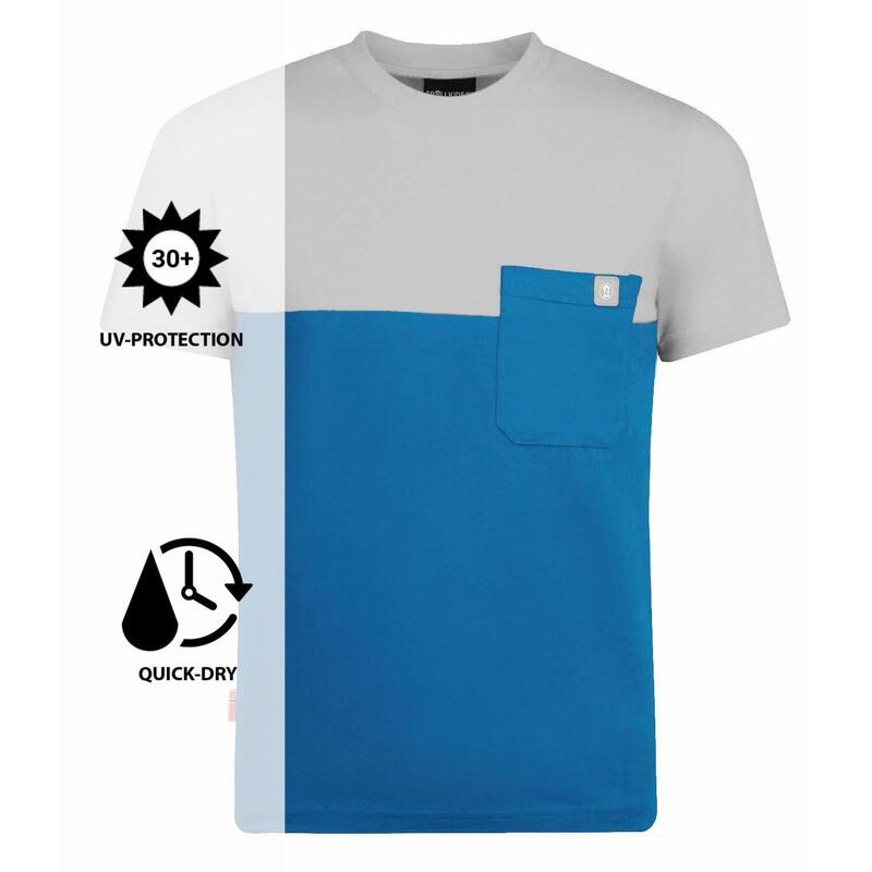 Kinder T-Shirt Bergen Leuchtendes Blau/wolkig grau