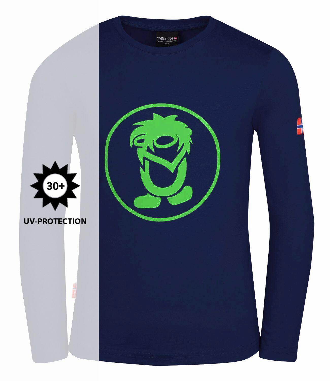 T-shirt long enfant Troll Bleu marine/Vert 3/3